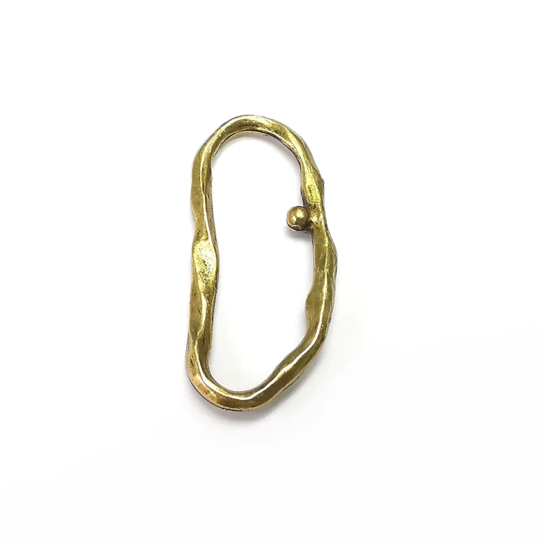 Hammered Oval Findings Antique Bronze Plated (48x22mm) G34820