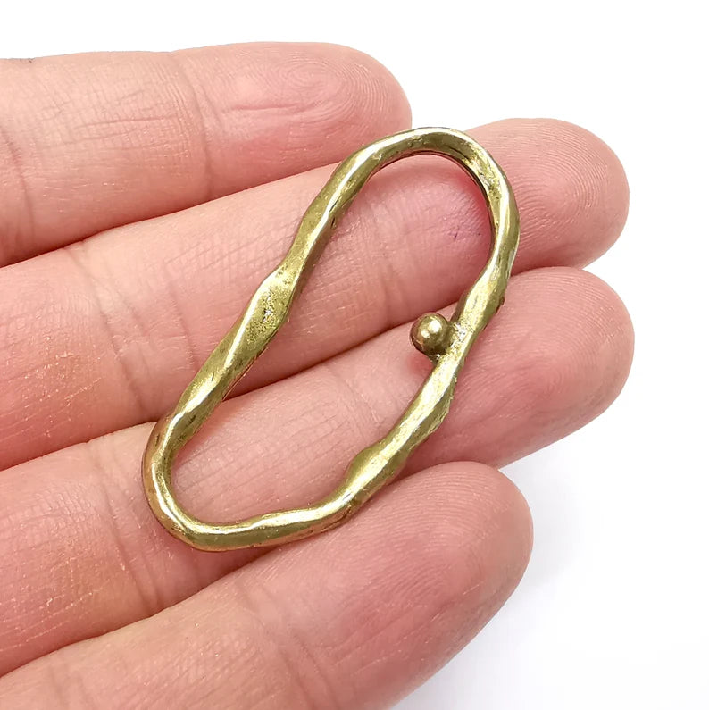 Hammered Oval Findings Antique Bronze Plated (48x22mm) G34820
