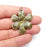 Flowers Charms, Daisy Charms, Antique Bronze Plated Plants Charms (46x36mm) G34822
