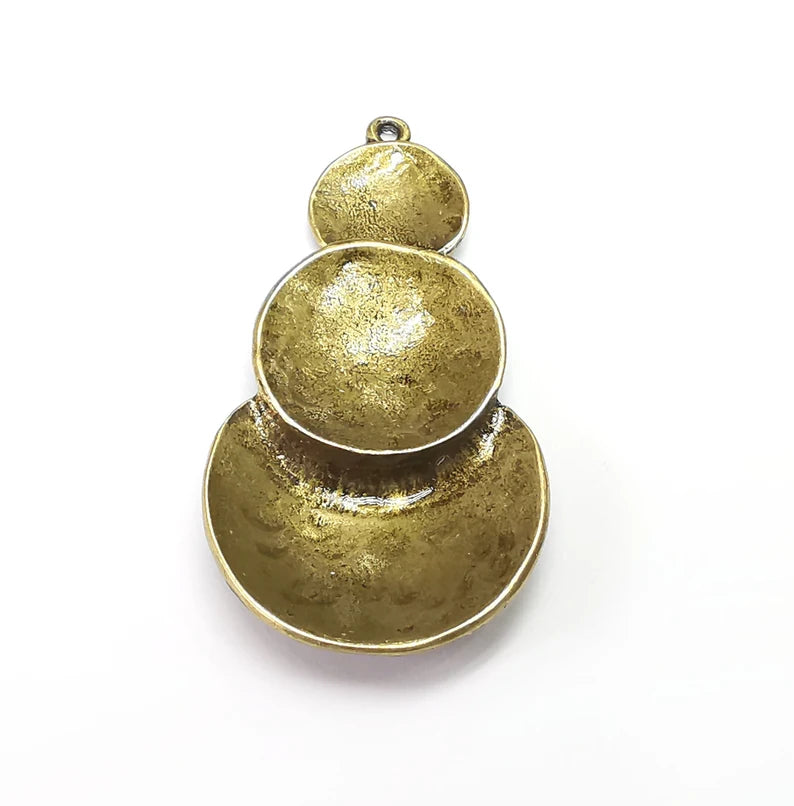 Disc Charms, Antique Bronze Plated (55x28mm) G34823