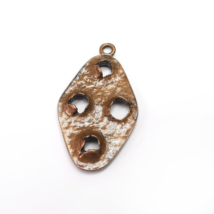 Holes Oval Charms, Antique Copper Plated (55x30mm) G34826