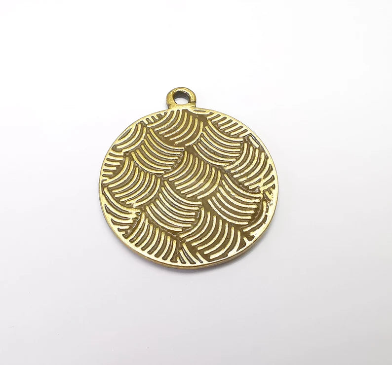 Bronze Medallion Charms, Locket Pendant, Ethnic Pendant, Rustic Charms, Tribal Pendant, Boho Charm, Antique Bronze Plated (39x33mm) G34981
