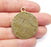 Bronze Medallion Charms, Locket Pendant, Ethnic Pendant, Rustic Charms, Tribal Pendant, Boho Charm, Antique Bronze Plated (39x33mm) G34981