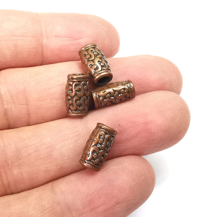 5 Cylinder Tube Beads Antique Copper Plated Metal Beads (12x7mm) G34832