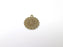 Bronze Medallion Charms, Locket Pendant,Ethnic Pendant, Rustic Charms, Tribal Pendant, Boho Charm, Antique Bronze Plated (39x33mm) G34993