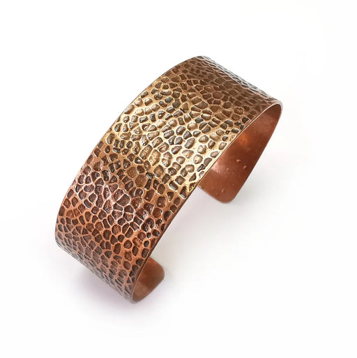 Hammered Bracelet, Bezel Cuff, Blank Mountings, Bangle Base, Setting, Antique Copper Plated Brass Adjustable Bracelet (25mm) G35025
