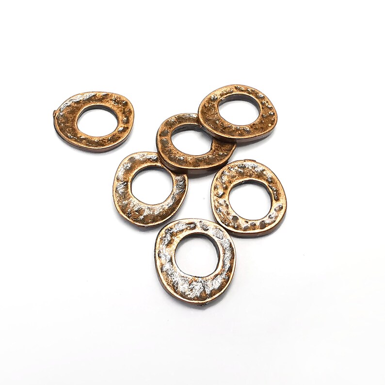 5 Round Circle Disc Connector Findings Antique Copper Plated (12mm) G34842