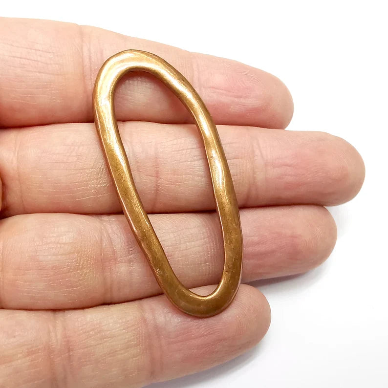 Oval Frame, Connector , Charms Jewelry Parts, Bracelet Component, Antique Copper Plated Metal Finding (56x24mm) G35079