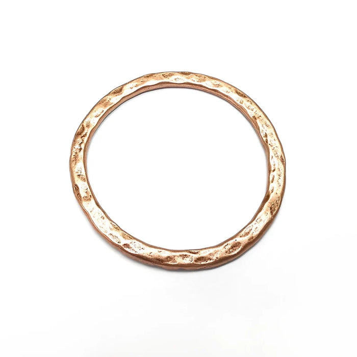 Hammered Circle Findings, Hoop Flat Disc, Antique Copper Plated (60mm) G34881