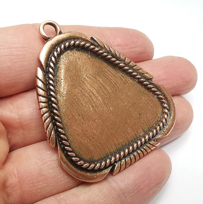 Pendant Blanks, Resin Bezel, Cabochon Bases, Mosaic Mountings, Dry flower Frame, Polymer Clay, Antique Copper Brass (40x40mm) G34882