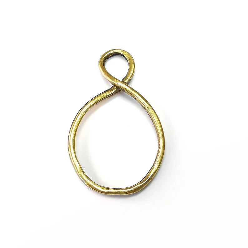 Bronze Infinity Charms, 8 Charms, Frame Connector, Earring Charms, Bronze Pendant, Necklace Parts, Antique Bronze Plated 54x31mm G35119