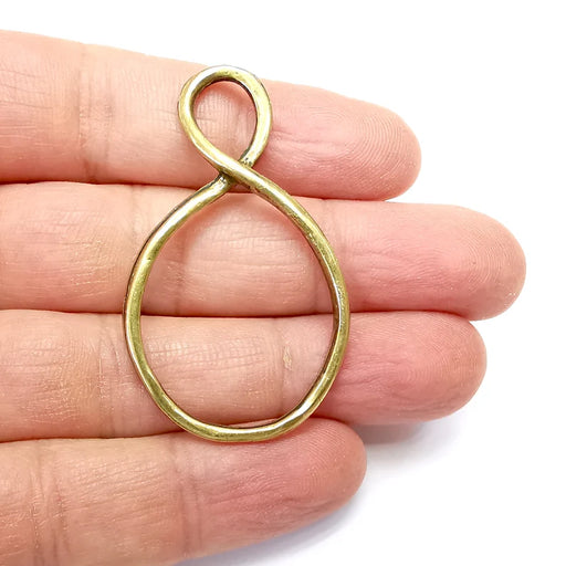 Bronze Infinity Charms, 8 Charms, Frame Connector, Earring Charms, Bronze Pendant, Necklace Parts, Antique Bronze Plated 54x31mm G35119