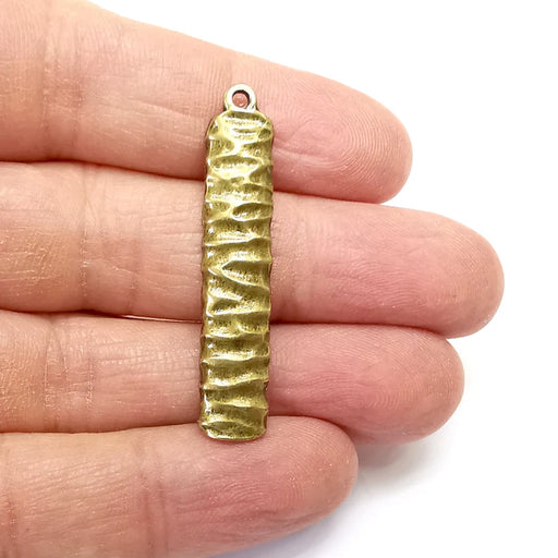 2 Dangle Charms, Boho Charms, Stalactite Charms, Earring Charms, Bronze Pendant, Necklace Parts, Antique Bronze Plated 45x9mm G35127