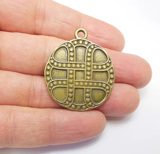 Bronze Pendant, Bronze Charms, Earring Charms, Dangle Pendant, Locket Pendant, Necklace Pendant, Antique Bronze Plated Metal 39x33mm G35141