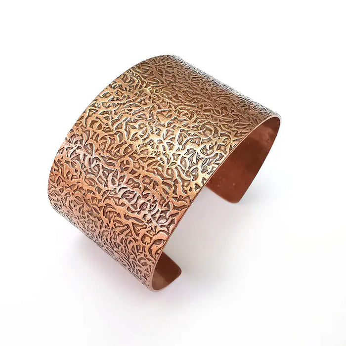 Textured Bracelet, Blanks Cuff, Blanks Adjustable, Branch Blank, Antique Copper Plated Brass (40mm ) G34970
