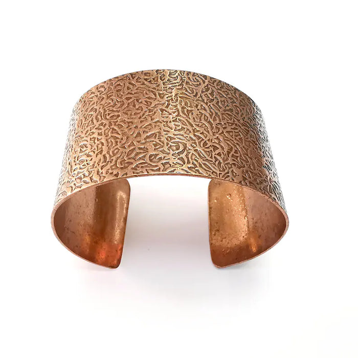 Textured Bracelet, Blanks Cuff, Blanks Adjustable, Branch Blank, Antique Copper Plated Brass (40mm ) G34970
