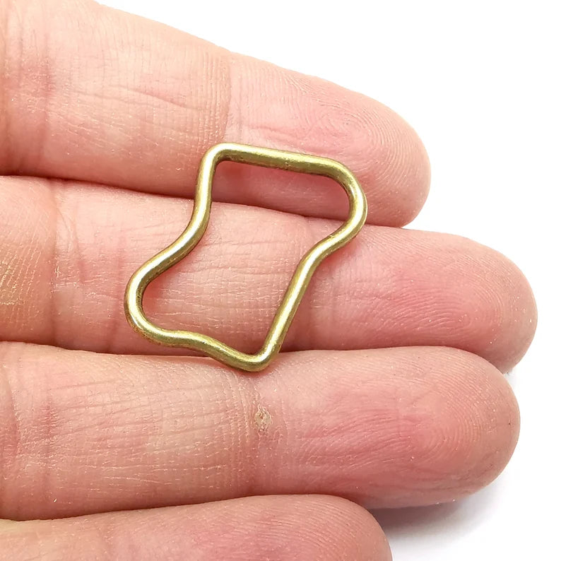5 Frame Connector, Jewelry Parts, Bronze Bracelet Component, Antique Bronze Findings, Antique Bronze Plated Metal (29x18mm) G35169