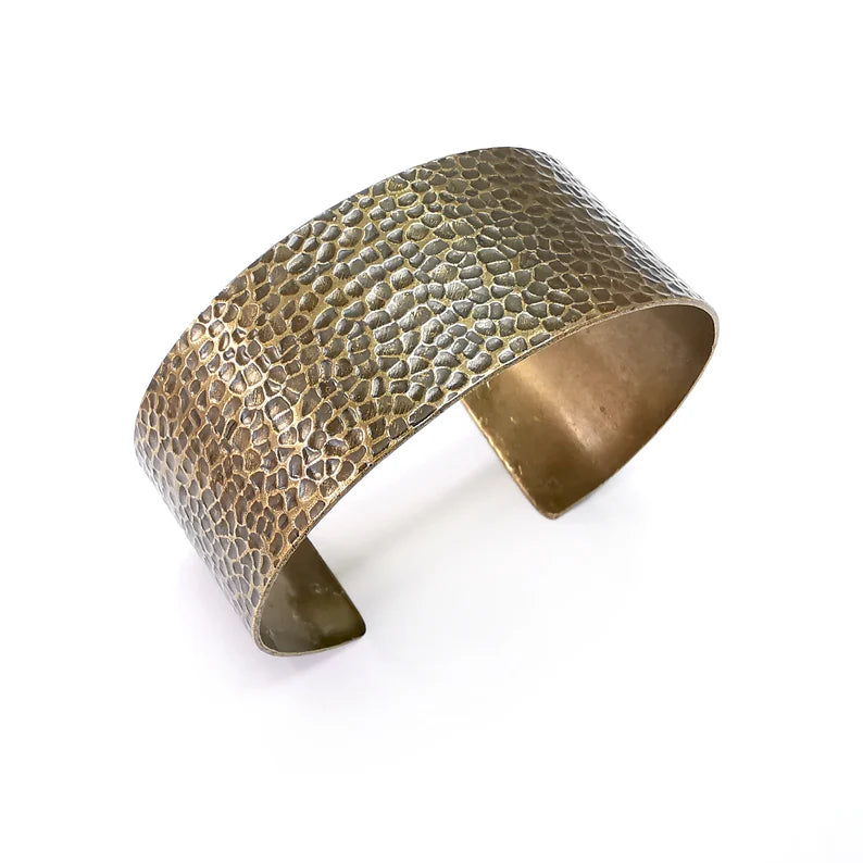 Hammered Bracelet, Cuff Blank, Bracelet Base, Antique Bronze Plated, Brass Adjustable Bracelet (30mm) G35032