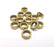 10 Rondelle Beads, Bronze Beads, Bracelet Beads, Wide Hole Beads, Necklace Beads, Antique Bronze Plated Metal 9mm G35055