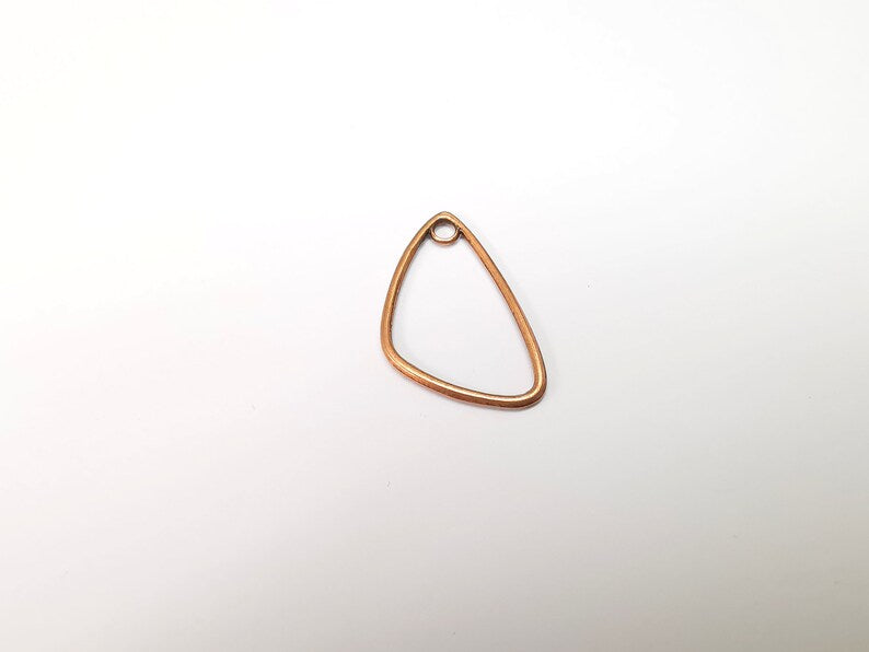 5 Copper Charms, Boho Charms, Frame Dangle Charms, Earring Charms, Rustic Charms, Necklace Parts, Antique Copper Plated (33x20mm) G35209