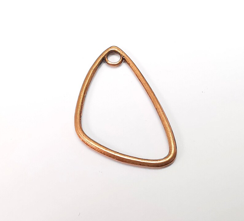 5 Copper Charms, Boho Charms, Frame Dangle Charms, Earring Charms, Rustic Charms, Necklace Parts, Antique Copper Plated (33x20mm) G35209