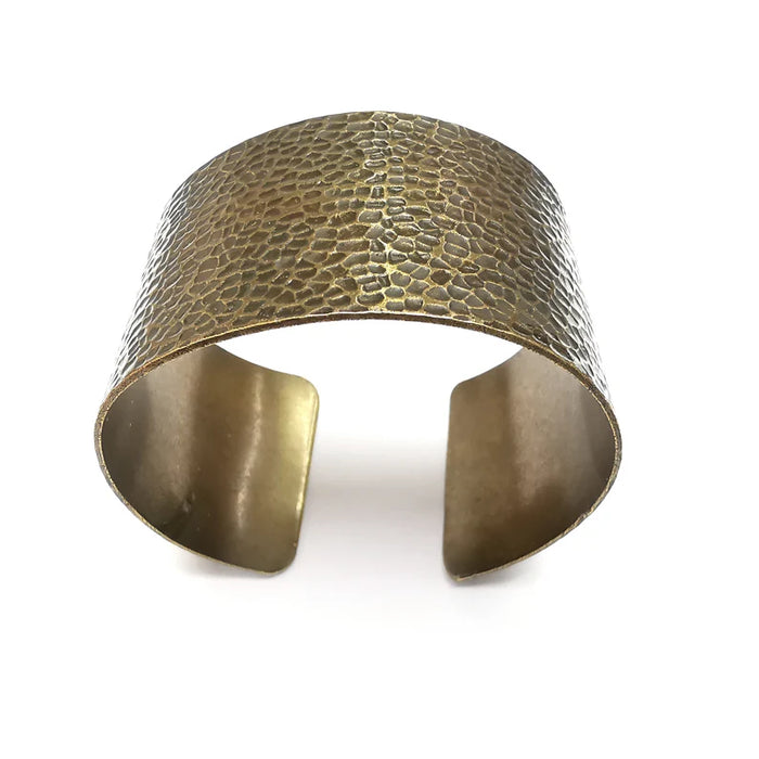 Hammered Bracelet, Cuff Blank, Bracelet Base, Antique Bronze Plated, Brass Adjustable Bracelet (40mm) G35065
