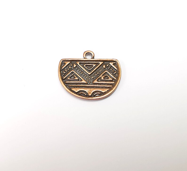 Copper Charms, Boho Charms, Frame Dangle Charm Earring Charms, Rustic Charms, Necklace Parts, Antique Copper Plated (20x17mm) G35217