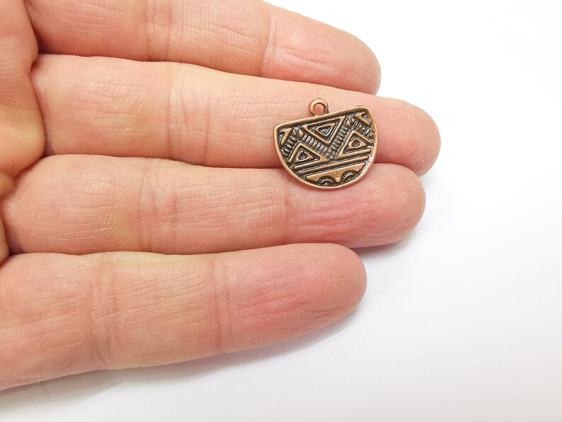 Copper Charms, Boho Charms, Frame Dangle Charm Earring Charms, Rustic Charms, Necklace Parts, Antique Copper Plated (20x17mm) G35217