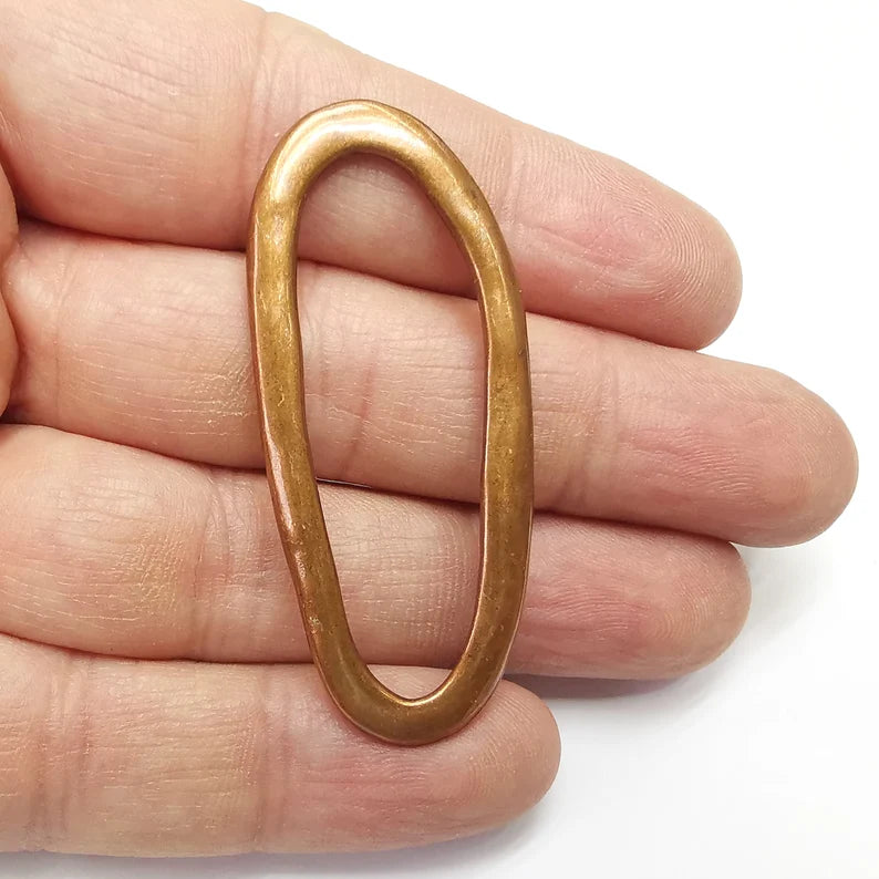 Oval Frame, Connector , Charms Jewelry Parts, Bracelet Component, Antique Copper Plated Metal Finding (56x24mm) G35079