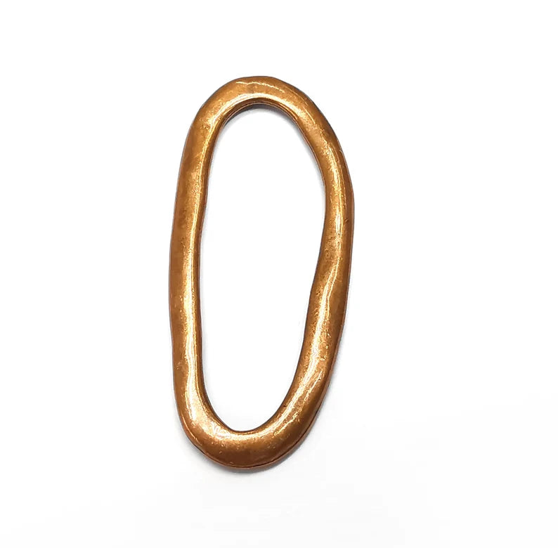 Oval Frame, Connector , Charms Jewelry Parts, Bracelet Component, Antique Copper Plated Metal Finding (56x24mm) G35079