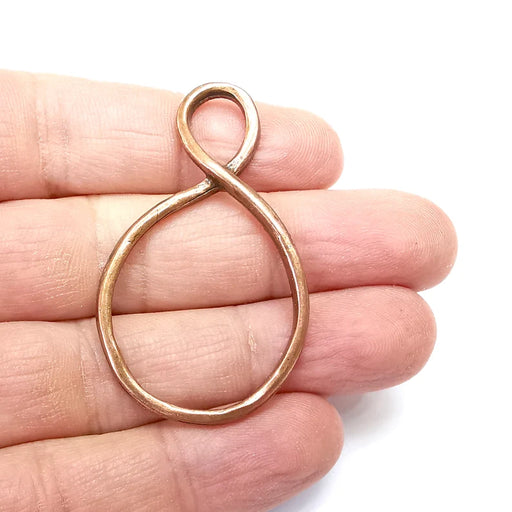 Copper Infinity Charms, 8 Charms, Frame Connector, Earring Charms, Copper Pendant, Necklace Parts, Antique Copper Plated 54x31mm G35114