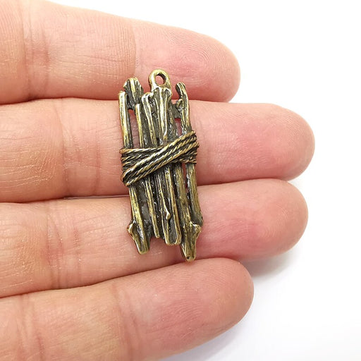 Bronze Dangle Charms, Knot Charms, Rustic Charms, Earring Charms, Bronze Pendant, Necklace Parts, Antique Bronze Plated 38x16mm G35263