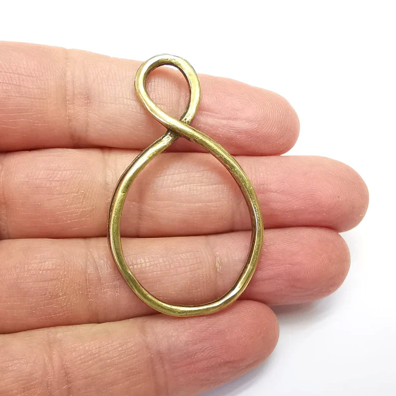 Bronze Infinity Charms, 8 Charms, Frame Connector, Earring Charms, Bronze Pendant, Necklace Parts, Antique Bronze Plated 54x31mm G35119