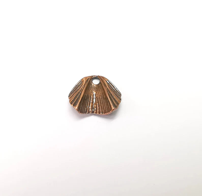 5 Copper Dangle Charms, Boho Charms, Rustic Charms, Earring Charms, Copper Pendant, Necklace Parts, Antique Copper Plated 15x13mm G35303