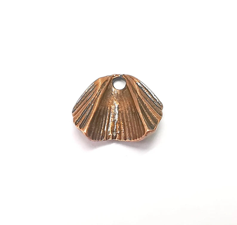 5 Copper Dangle Charms, Boho Charms, Rustic Charms, Earring Charms, Copper Pendant, Necklace Parts, Antique Copper Plated 15x13mm G35303