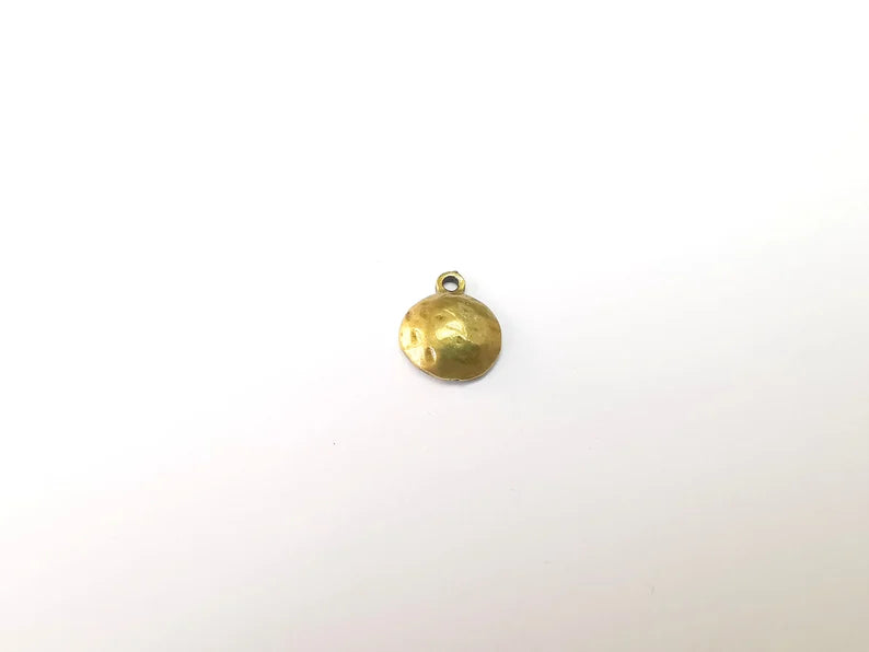 5 Organic Shape Domed Charms, Dangle Charms, Boho Charms, Rustic Charms, Earring Charms, Necklace Parts, Antique Bronze Plated 16x13mm G35154