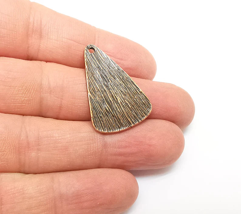 2 Copper Charms, Boho Charms, Dangle Charms, Earring Charms, Rustic Charms, Necklace Parts, Antique Copper Plated 32x21mm G35340