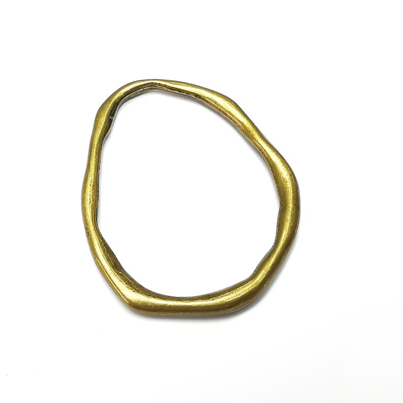 Oval Frame Connector, Jewelry Parts, Bronze Bracelet Component, Antique Bronze Findings, Antique Bronze Plated Metal (59x47mm) G35364
