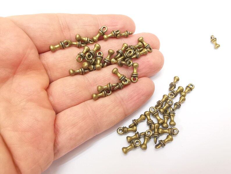 Bronze Dangle Charms, Boho Charms, Bracelet Charms, Earring Charms, Bronze Pendant, Necklace Parts, Antique Bronze Plated 12x4mm G35382