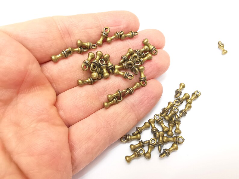 Bronze Dangle Charms, Boho Charms, Bracelet Charms, Earring Charms, Bronze Pendant, Necklace Parts, Antique Bronze Plated 12x4mm G35382