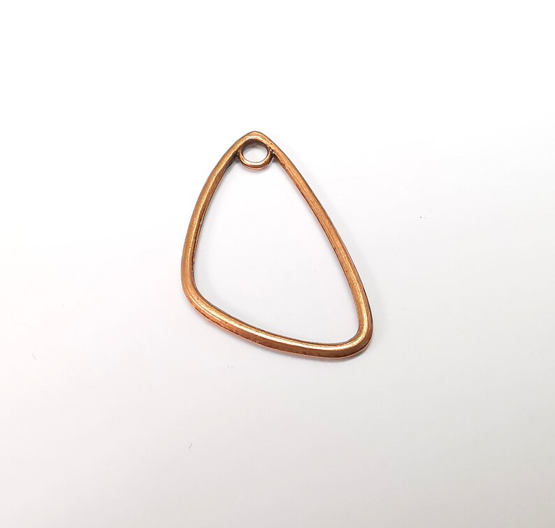 5 Copper Charms, Boho Charms, Frame Dangle Charms, Earring Charms, Rustic Charms, Necklace Parts, Antique Copper Plated (33x20mm) G35209