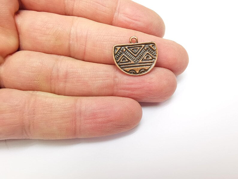 Copper Charms, Boho Charms, Frame Dangle Charm Earring Charms, Rustic Charms, Necklace Parts, Antique Copper Plated (20x17mm) G35217
