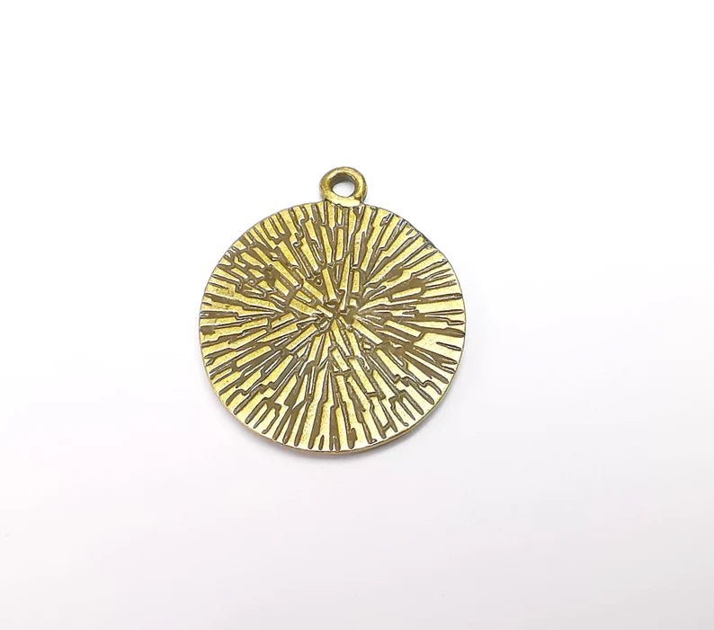 Bronze Pendant, Bronze Charms, Earring Charms, Dangle Pendant, Locket Pendant, Necklace Pendant, Antique Bronze Plated Metal 39x33mm G35394