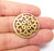 2 Circle Connector, Filigree Disc, Perforated Connector, Round Jewelry Parts, Bracelet Component, Antique Bronze Plated Metal 29mm G35471