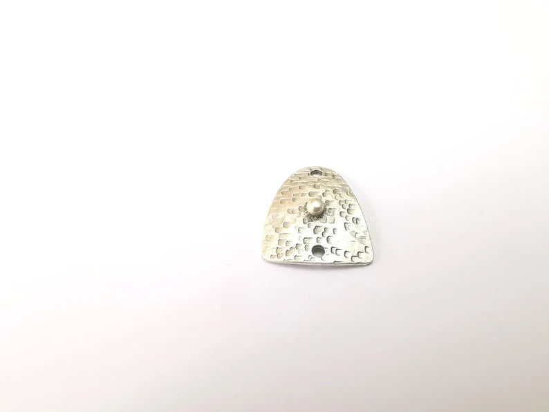 2 Two Hole Connector, Silver Jewelry Parts, Silver Bracelet Component, Antique Silver Finding, Antique Silver Plated Metal (26x23mm) G35504
