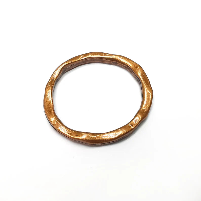 Hoop Frame, Connector , Round Charms Jewelry Parts, Bracelet Component, Antique Copper Plated Metal Finding (34mm) G35334