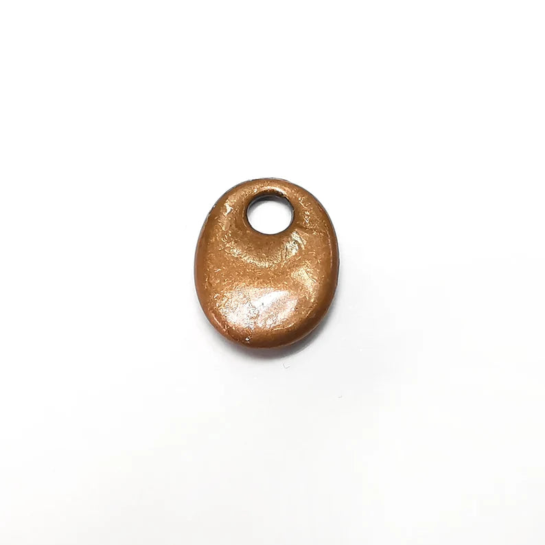 4 Copper Big Hole Charms, Baroque Charms, Ethnic Earring Charms, Copper Rustic Pendant, Necklace Parts, Antique Copper Plated 18x13mm G35335