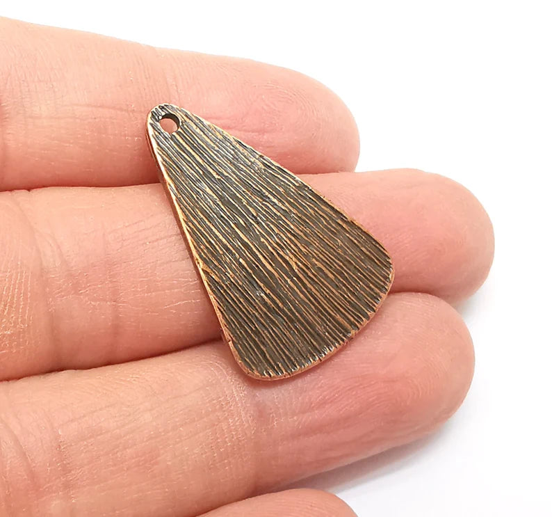 2 Copper Charms, Boho Charms, Dangle Charms, Earring Charms, Rustic Charms, Necklace Parts, Antique Copper Plated 32x21mm G35340