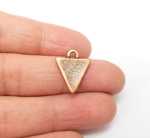 5 Copper Triangle Charms, Boho Charms, Dangle Charms, Earring Charms, Rustic Charms, Necklace Parts, Antique Copper Plated 20x16mm G35355