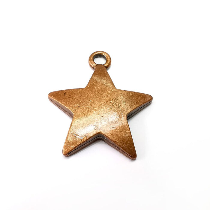 Copper Star Charms, Boho Charms, Dangle Charms, Earring Charms, Rustic Charms, Necklace Parts, Antique Copper Plated 37x32mm G35453